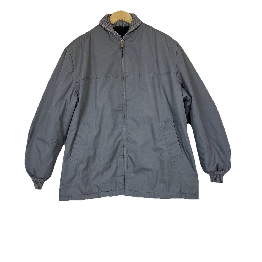 Vintage Aberdeen  Windbreaker jacket Men's Size XL Gray Full Zip Streetwear Vibe
